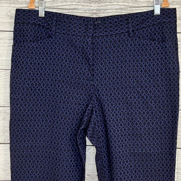 Mario Serrani Italy Women's Pants Size 16 Dress Pants Blue Textured Pattern - Picture 4 of 10